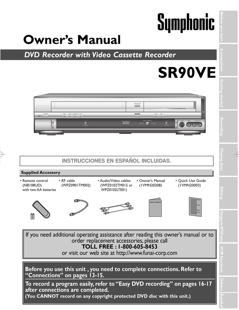 Symphonic SR90VE owner's manual