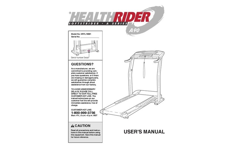 HEALTH RIDER A90 HRTL19981 User manual