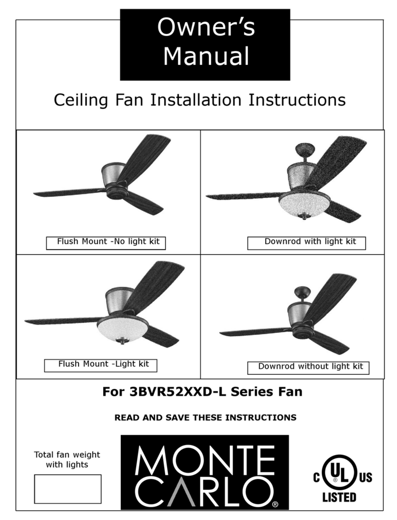 Monte Carlo Fan Company 3BvR52XXd-L Series User manual