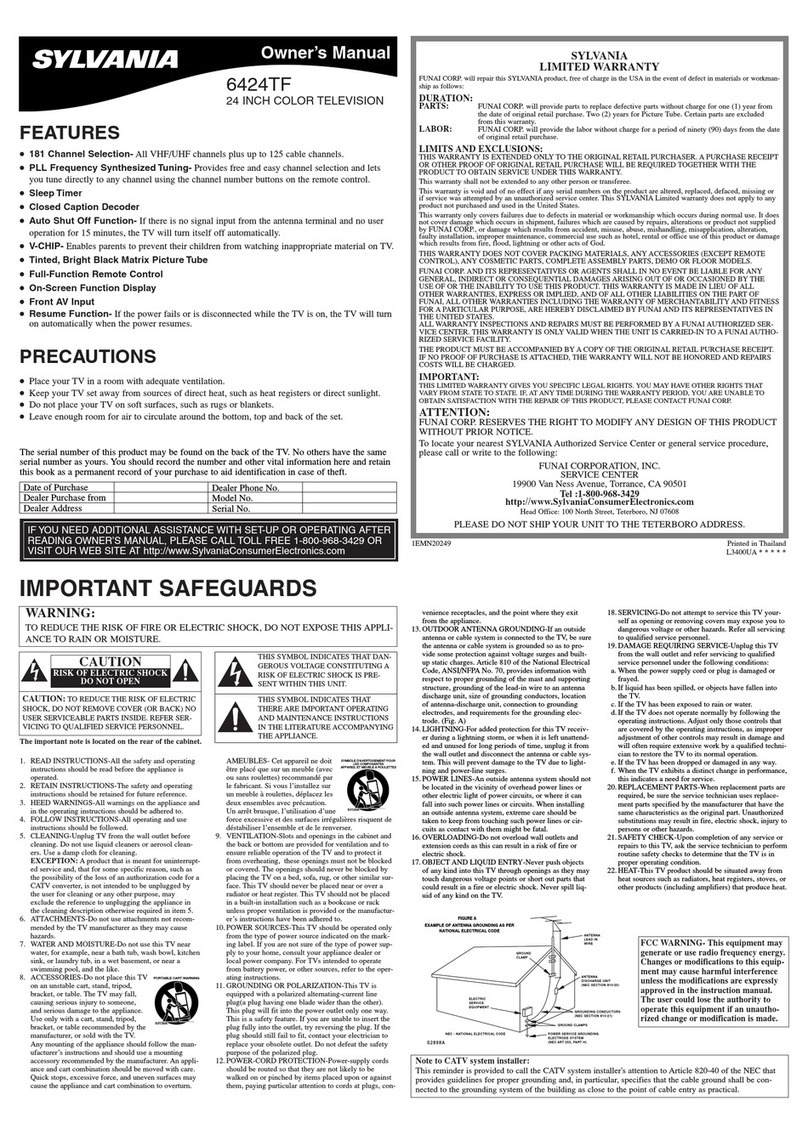 Sylvania Sylvania 6424TF User manual