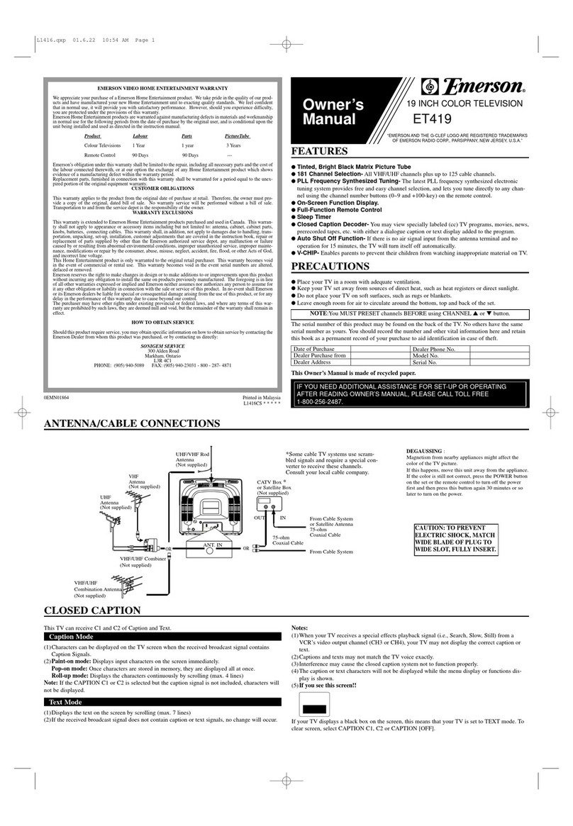 Emerson Emerson ET419 User manual