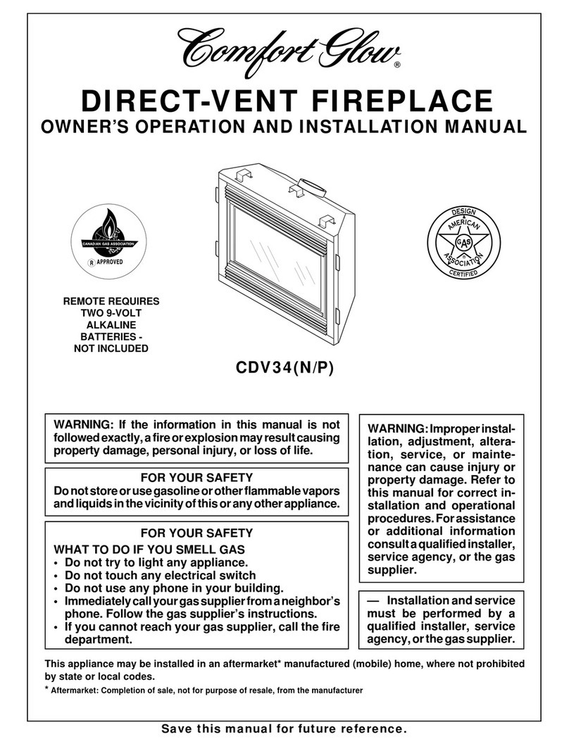 Comfort Glow CDV34 Quick start guide