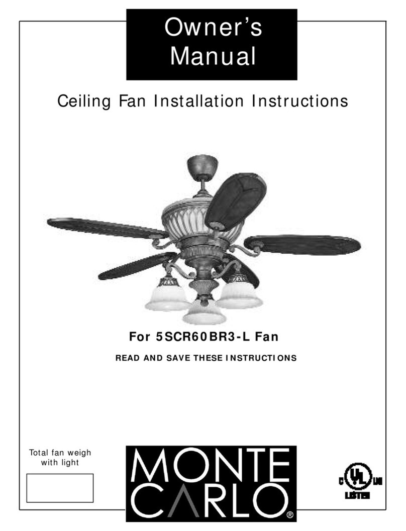 Monte Carlo Fan Company 5SCR60BR3-L User manual