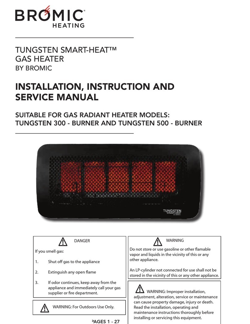 Bromic Heating TUNGSTEN 300 Installation, instruction and service manual Bromic Heating TUNGSTEN 300 Installation, instruction and service manual