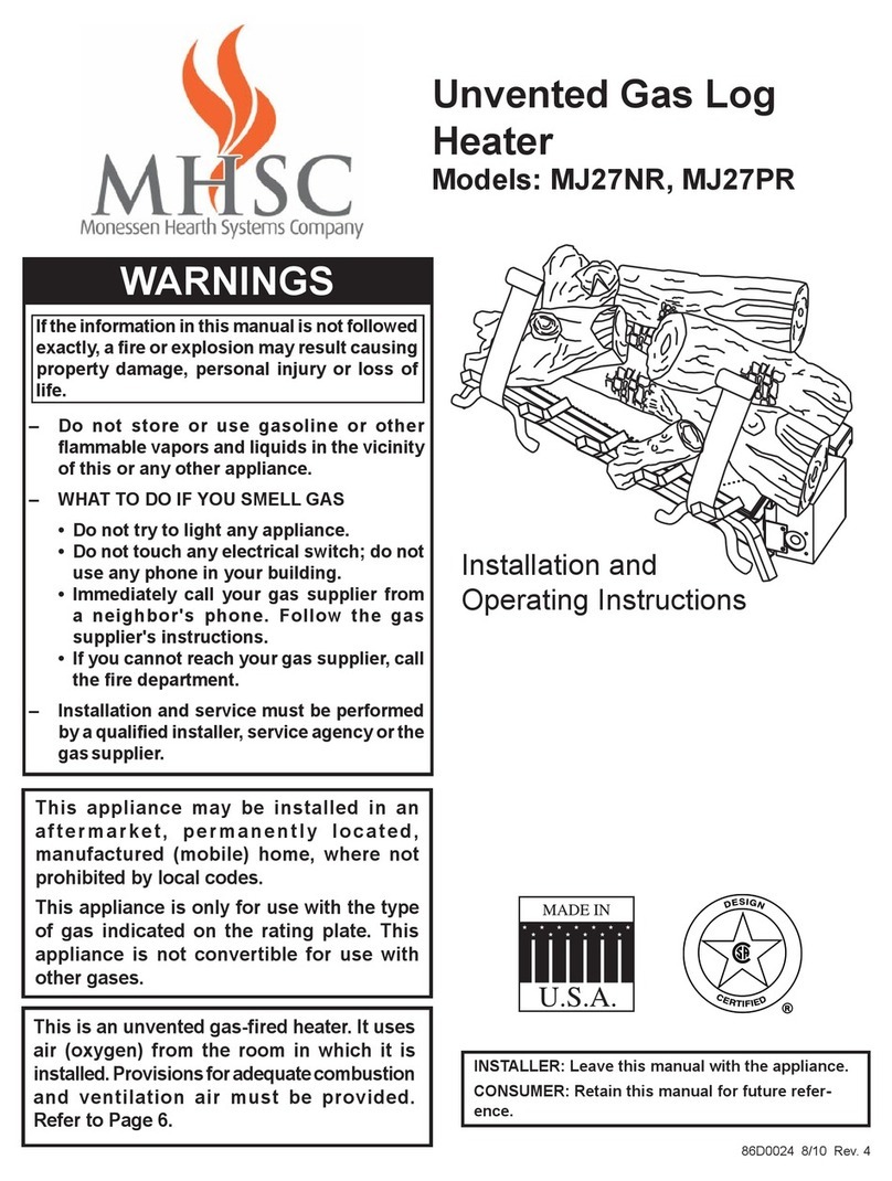 MHSC MJ27NR Installation and operating instructions