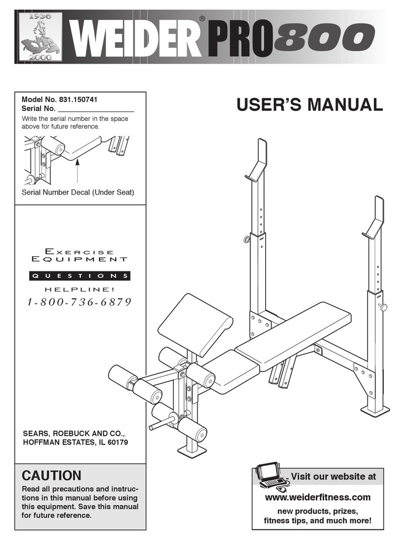 Weider PRO 800 831.150741 user manual