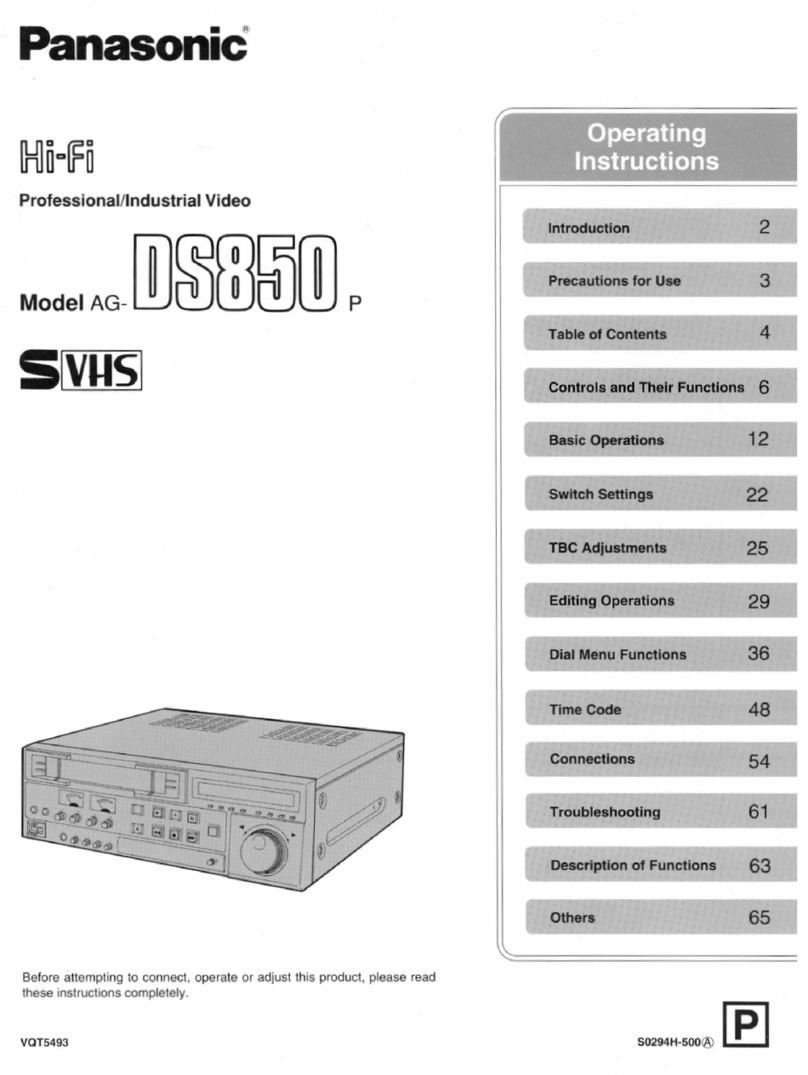 Panasonic AG-DS850P User manual