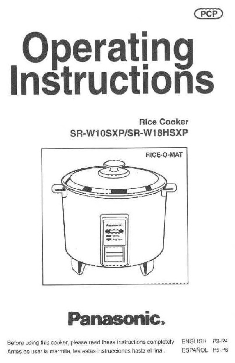 Panasonic Rice-O-Mat SR-W10SXP operating instructions