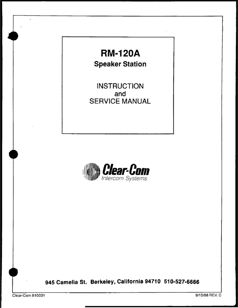 Clear-Com RM-120A Instruction and service manual