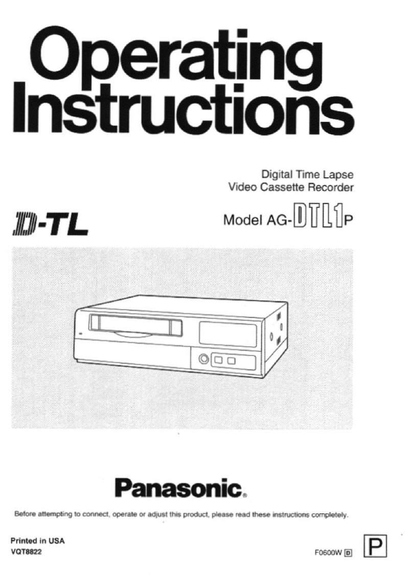 Panasonic AGDTL1P - TIME LAPSE RECORDER User manual