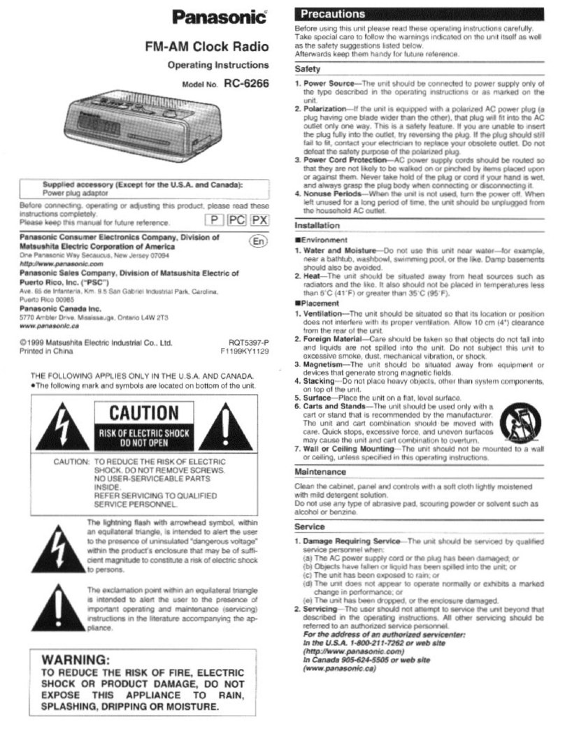 Panasonic RC-6266 User manual
