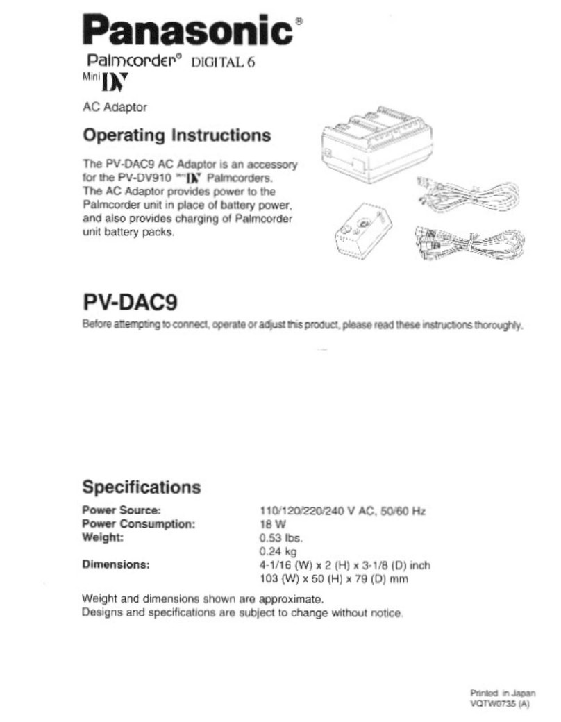 Panasonic Palmcorder PV-DAC9 User manual