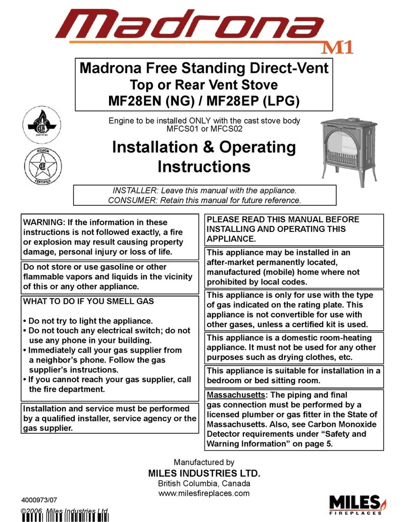 Miles Industries Madrona MF28EN Installation & operating instructions
