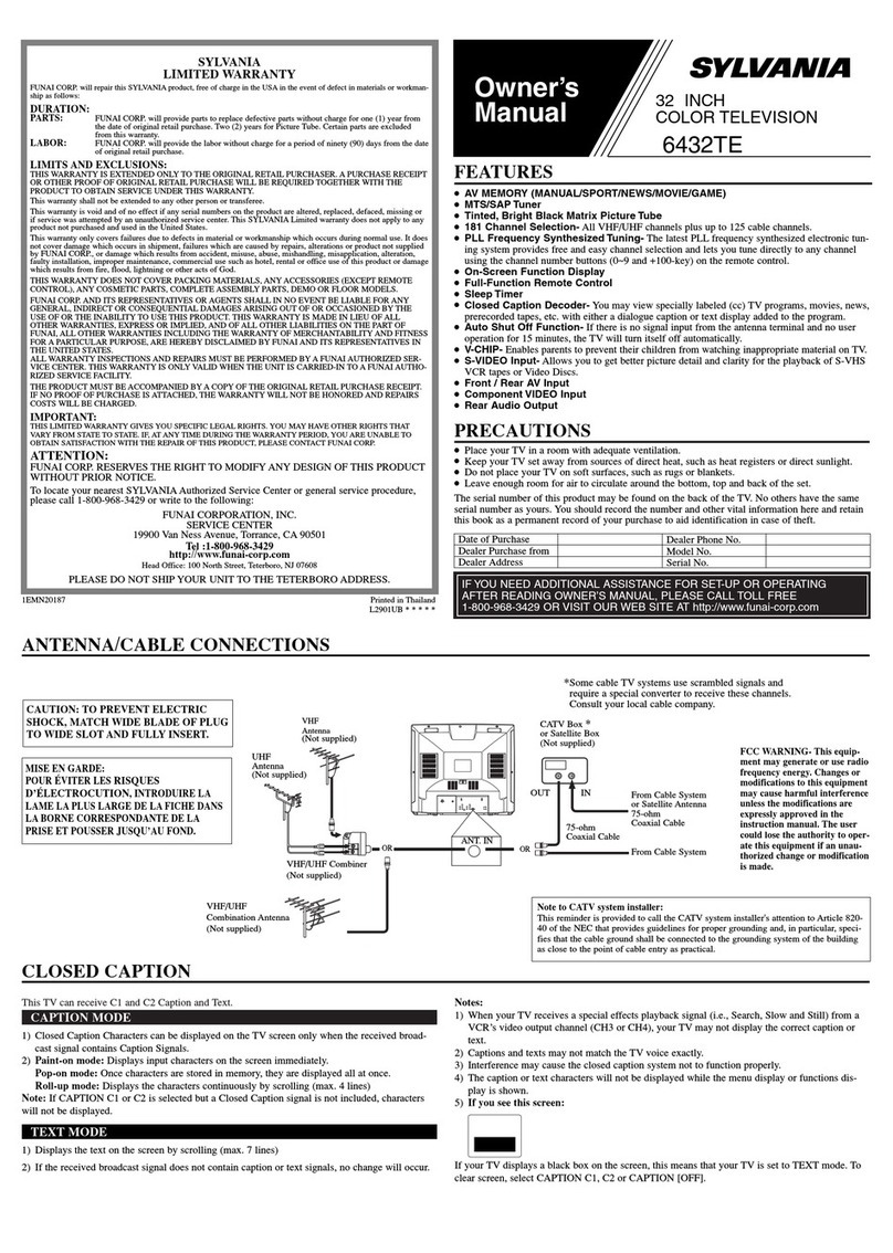 Sylvania 6432TE owner's manual