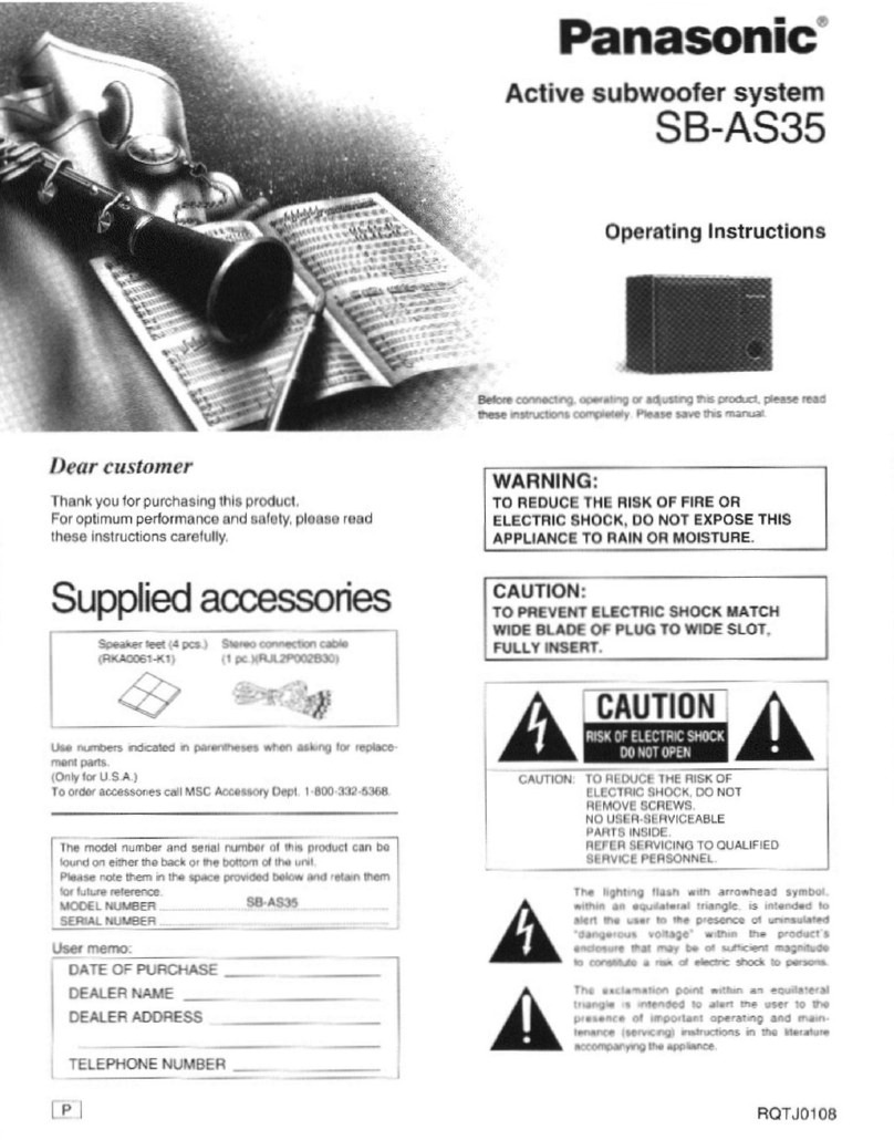 Panasonic SB-AS35 operating instructions