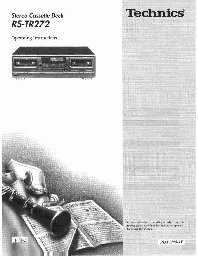 Technics RSTR272 - DUAL CASS. RECORDER User manual