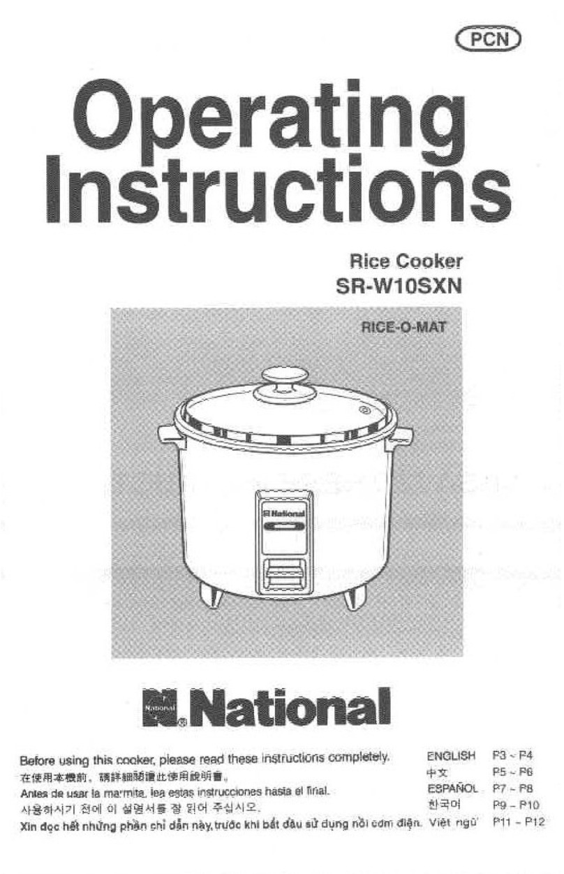 Panasonic Rice-o-mat SR-W10SXN User manual Panasonic Rice-o-mat SR-W10SXN User manual