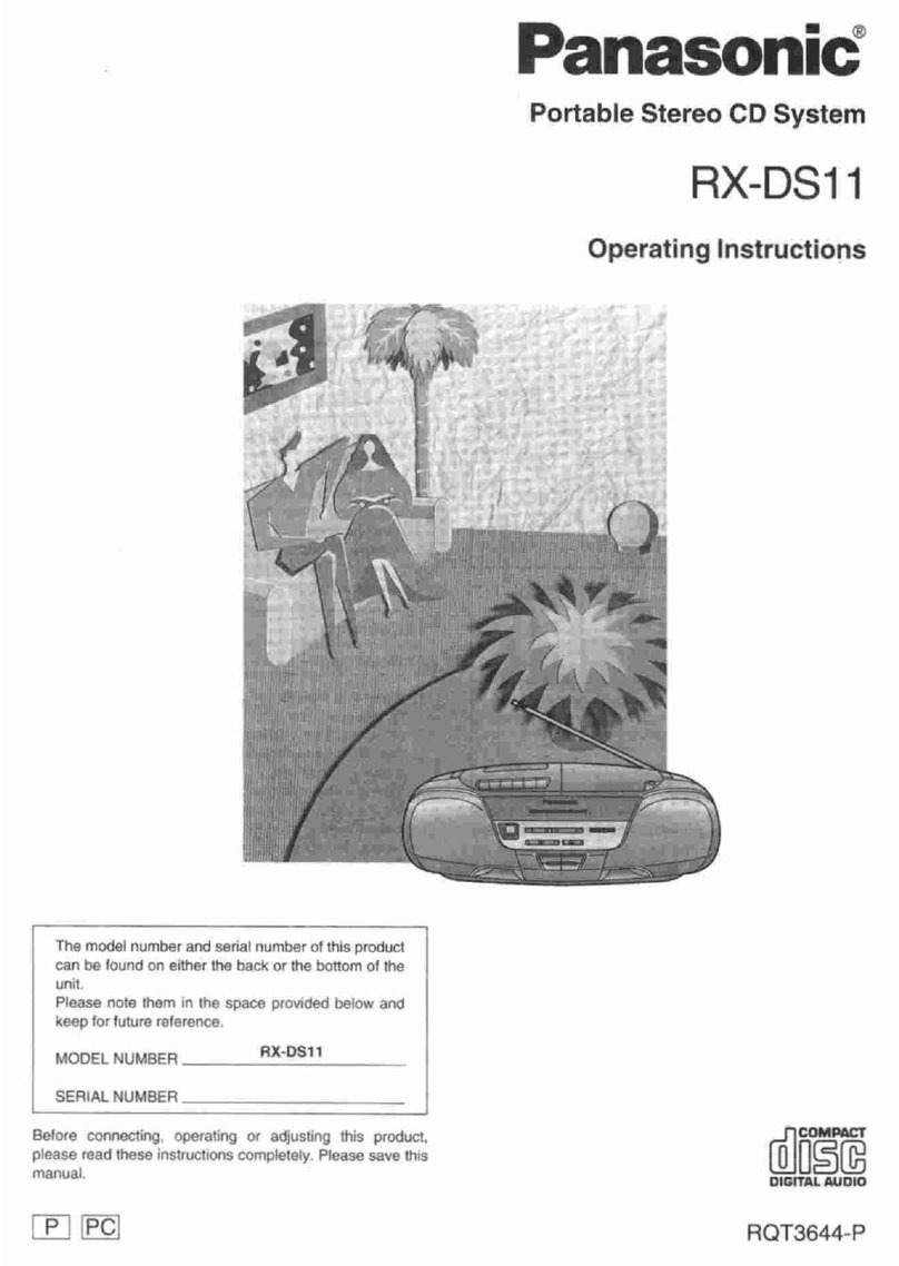 Panasonic RXDS11 - RADIO CASSETTE W/CD User manual