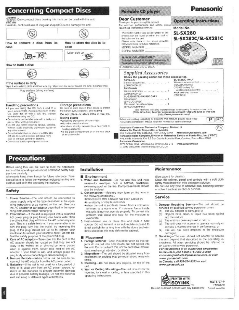 Panasonic SL-SX280 operating instructions
