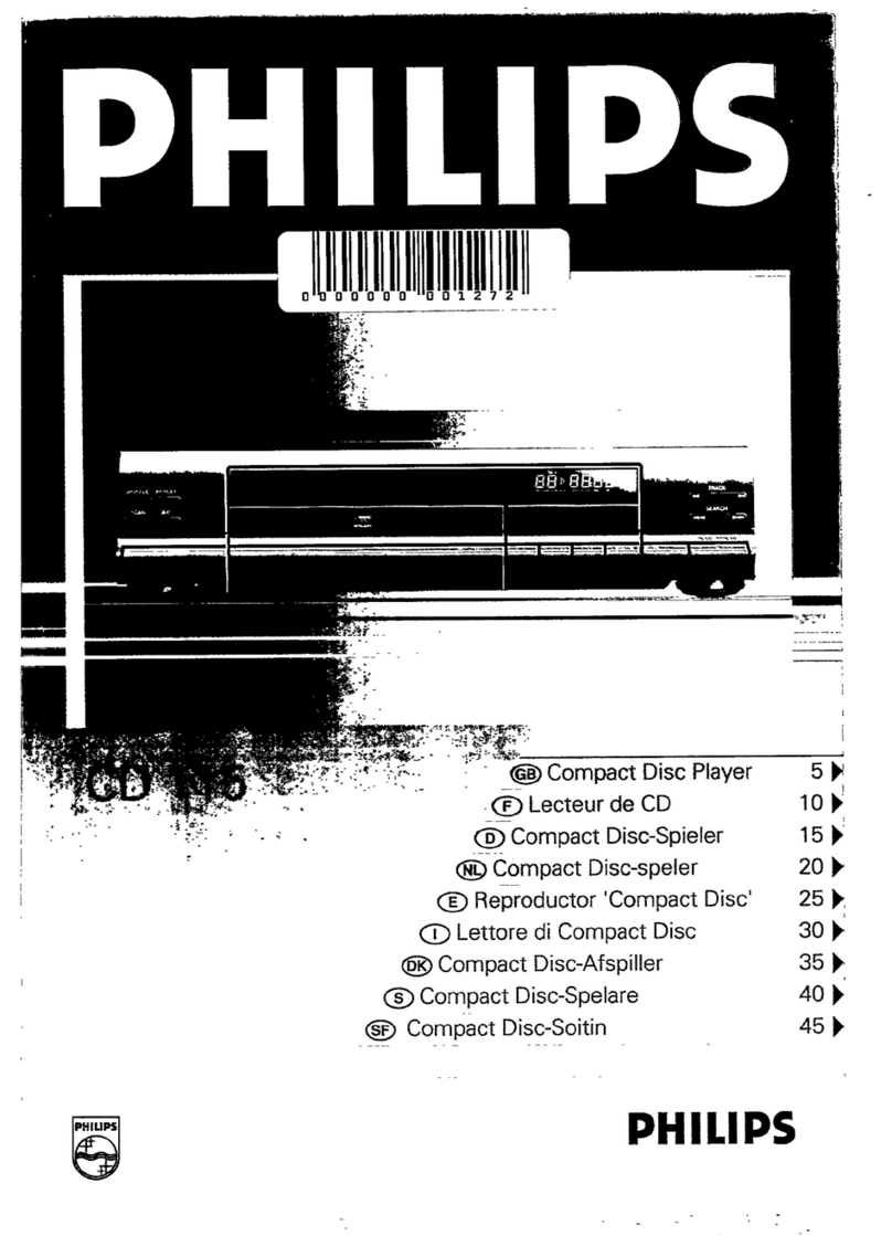 Philips Compact Disc Player User manual