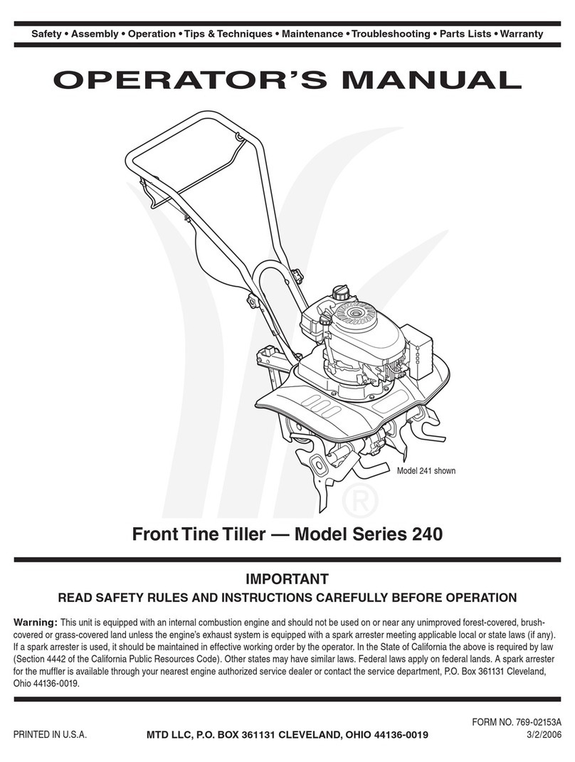 MTD World Tiller - Series 240 User manual