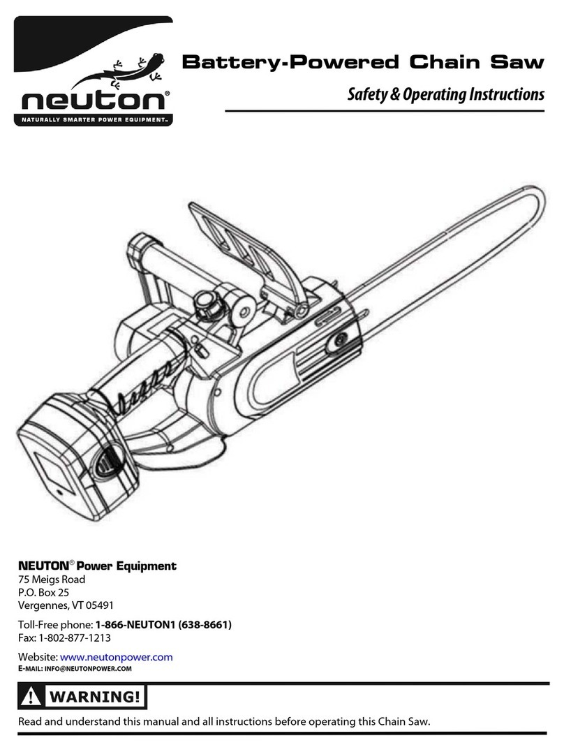 Neuton Battery-Powered Chain Saw Quick start guide