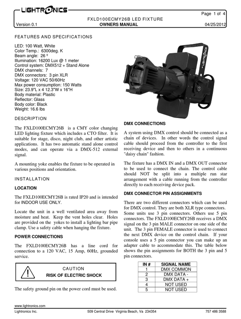 Lightronics FXLD100ECMY26B owner's manual