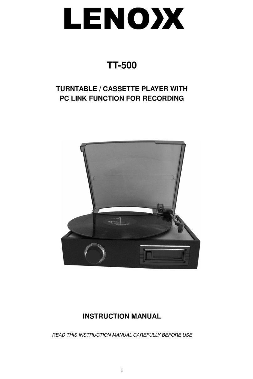 Lenoxx TT-500 instruction manual