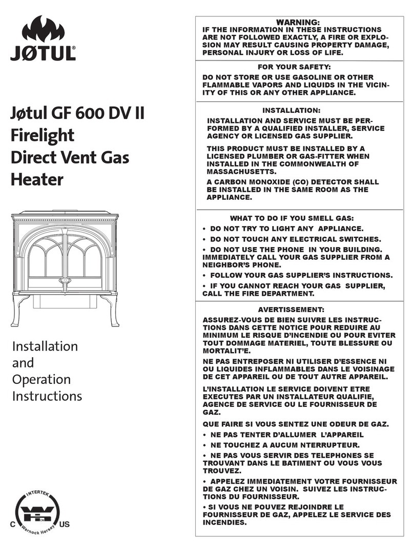 Jøtul GF 600 DV Firelight Installation and operation instructions