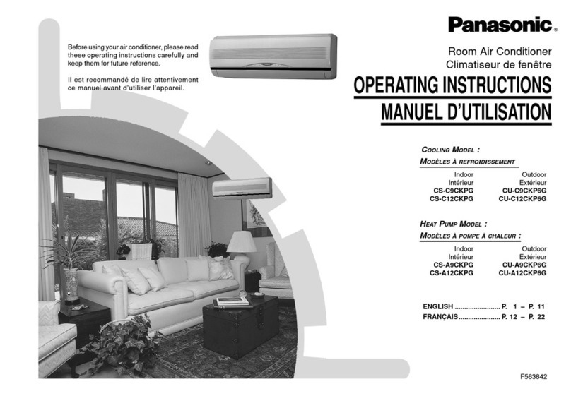 Panasonic CSC9CKPG - SPLIT A/C IN DOOR User manual