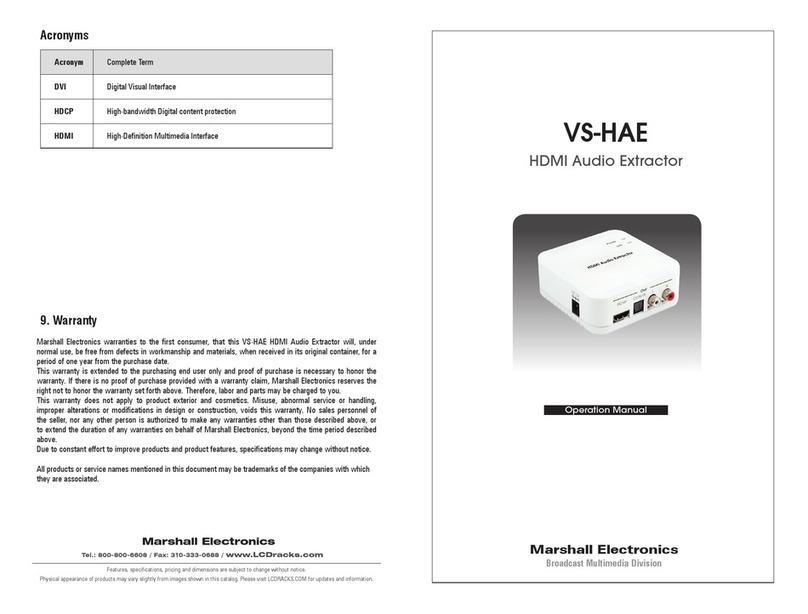 Marshall Electronics VS-HAE Operation manual