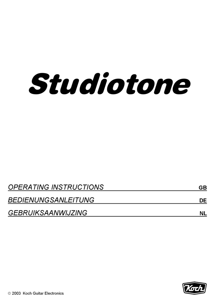 Koch STUDIOTONE operating instructions