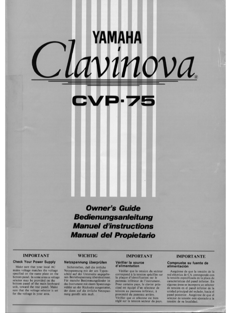 Yamaha Clavinova CVP-75 owner's guide