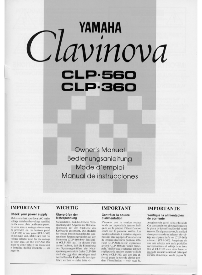 Yamaha Clavinova CLP-560 owner's manual
