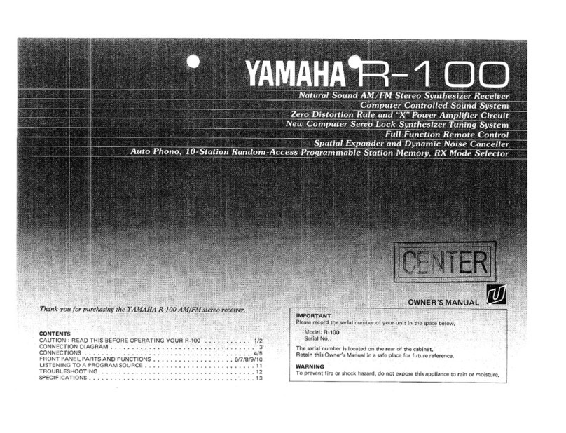 Yamaha R-100 owner's manual