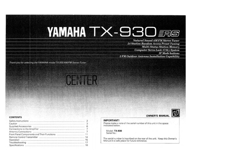 Yamaha TX-930 User manual
