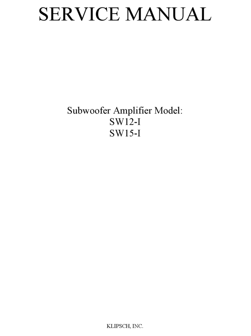 Klipsch SW12-I Service manual