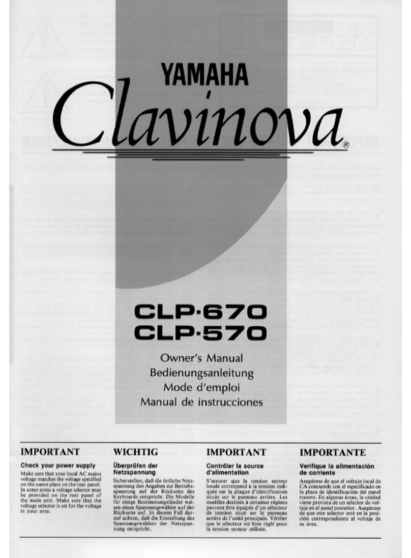 Yamaha Clavinova CLP-670 owner's manual