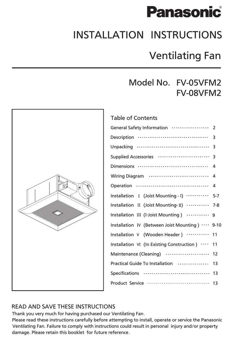 Panasonic WhisperWelcome FV-05VFM2 User manual