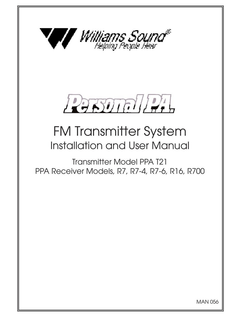 Williams Sound PPA T21 User manual