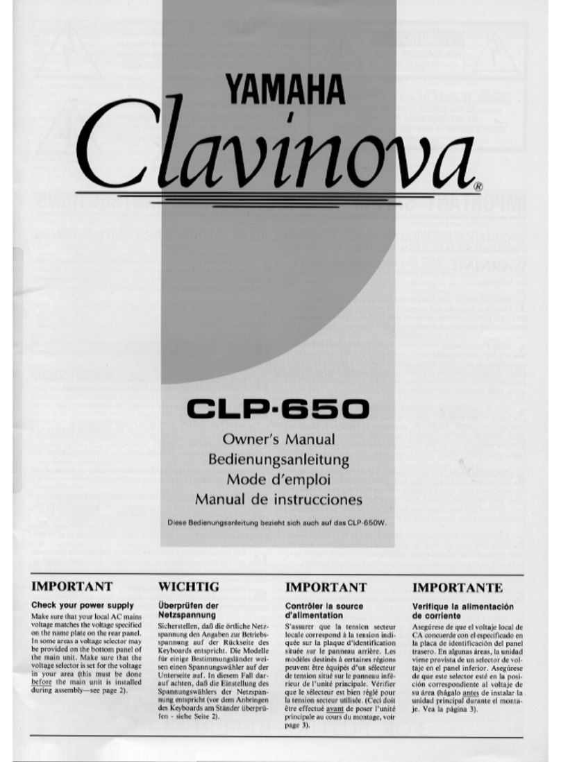Yamaha Clavinova CLP-650 User manual Yamaha Clavinova CLP-650 User manual