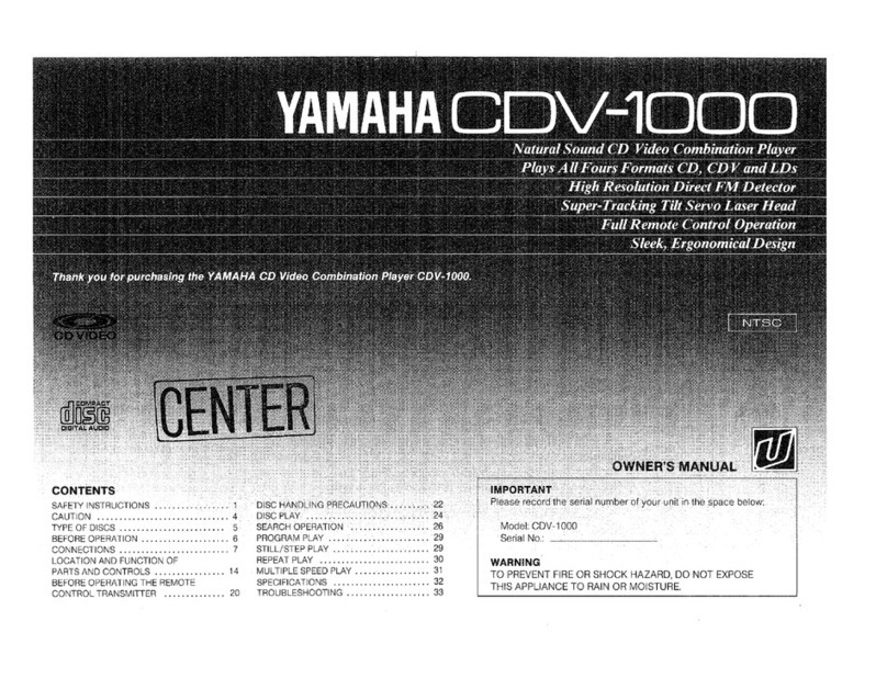 Yamaha CDV-1000 User manual
