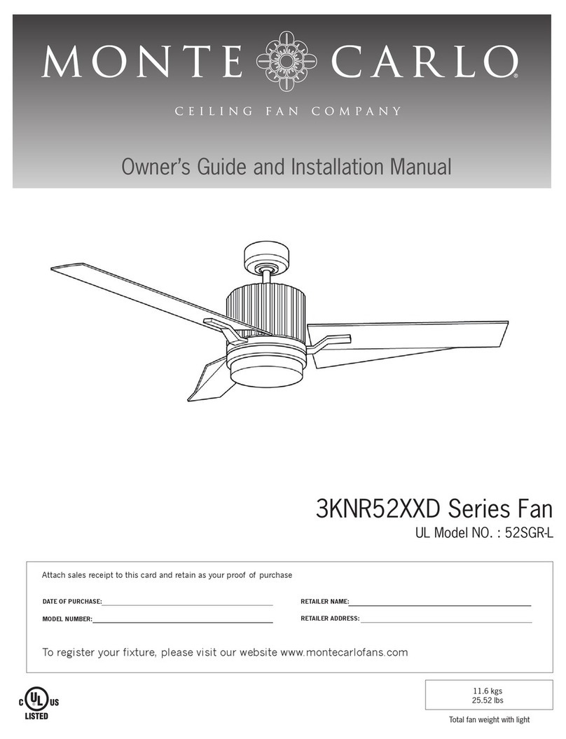 Monte Carlo Fan Company 3KNR52XXD Series Instruction manual Monte Carlo Fan Company 3KNR52XXD Series Instruction manual