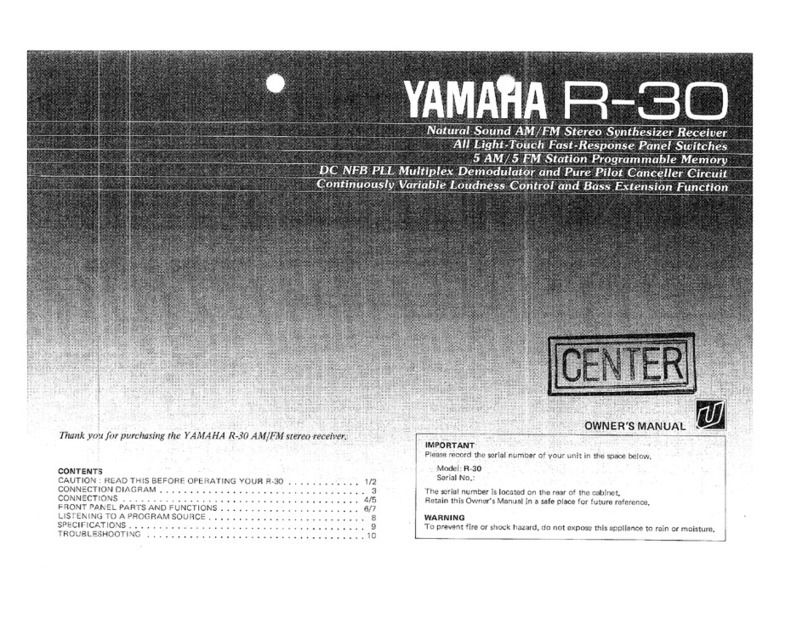 Yamaha R-30 User manual Yamaha R-30 User manual