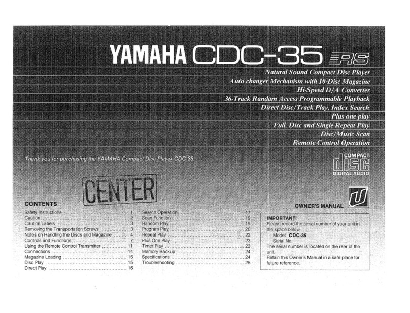 Yamaha CDC-35 User manual Yamaha CDC-35 User manual