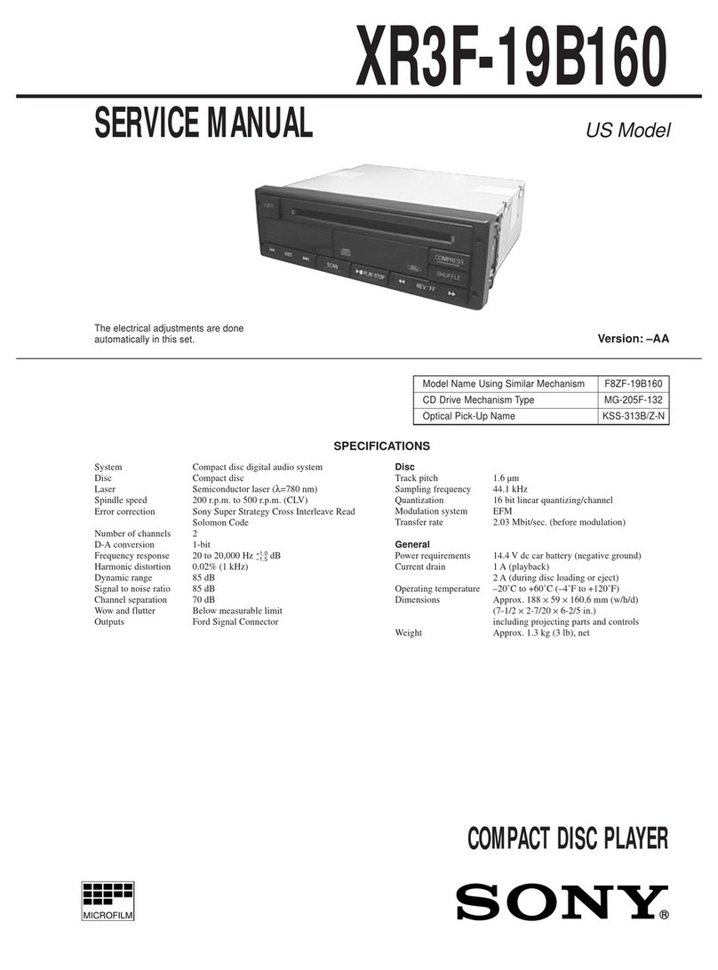 Sony XR3F-19B160 User manual