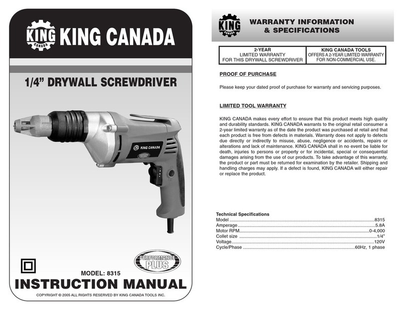 King Canada 8315 instruction manual King Canada 8315 instruction manual