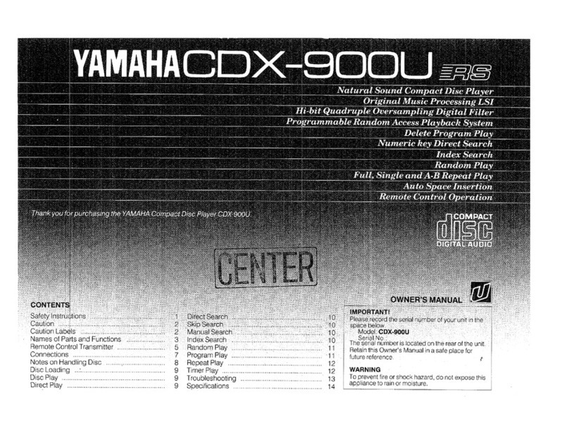 Yamaha CDX-900U User manual Yamaha CDX-900U User manual