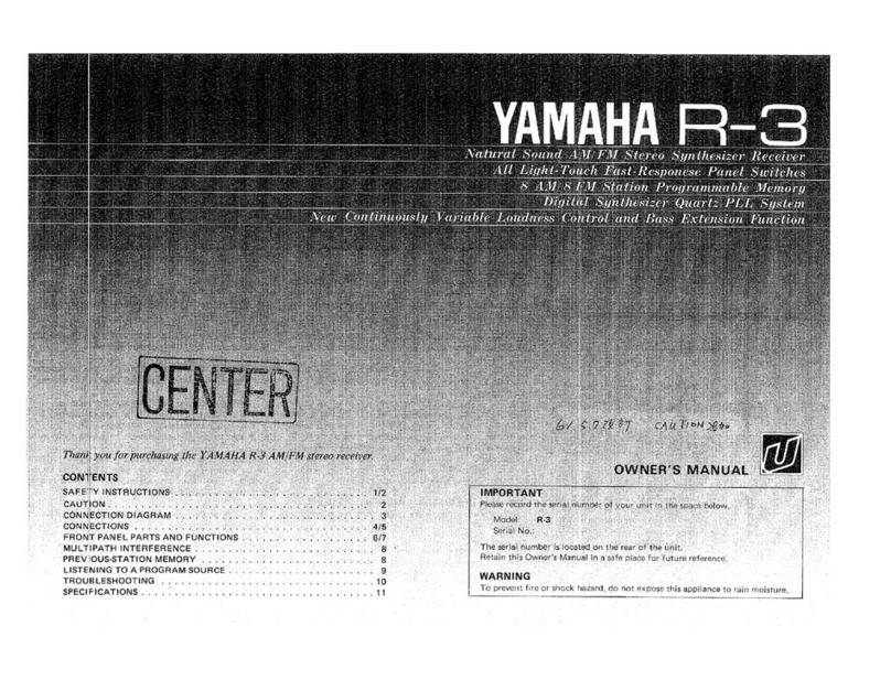 Yamaha R-3 owner's manual