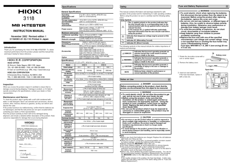 Hioki 3118 instruction manual